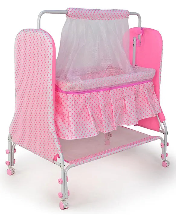 Bubble Baby Cradle with Soft Cushion – Pink | Comfortable Baby Jhula for Peaceful Sleep