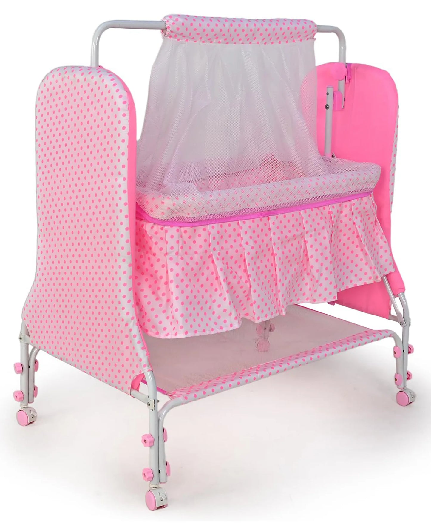 Bubble Baby Cradle with Soft Cushion – Pink | Comfortable Baby Jhula for Peaceful Sleep