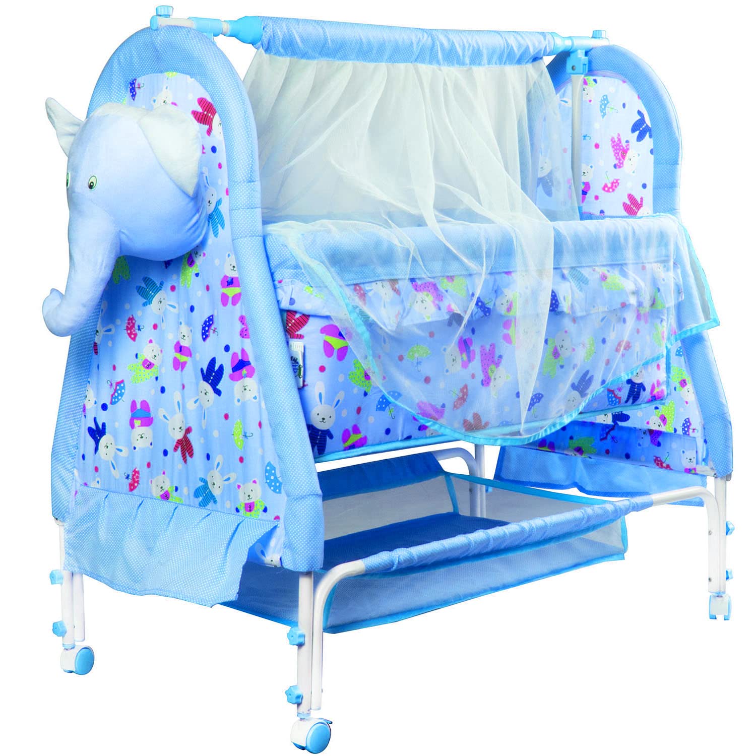 Bubble Baby Cradle with Soft Cushion | Baby Jhula with Cute Elephant Face Design