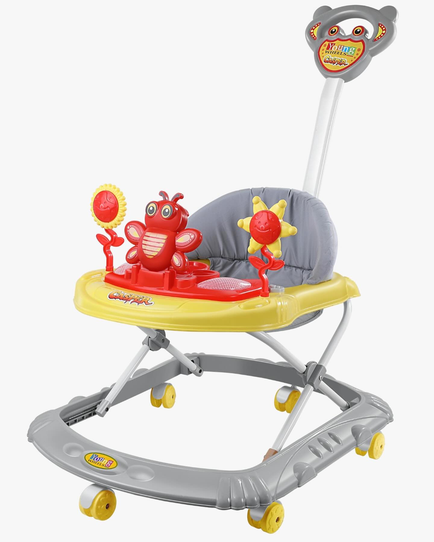 Casper Baby Walker | Adjustable Height, Music & Play Tray | Safe First Steps for Babies
