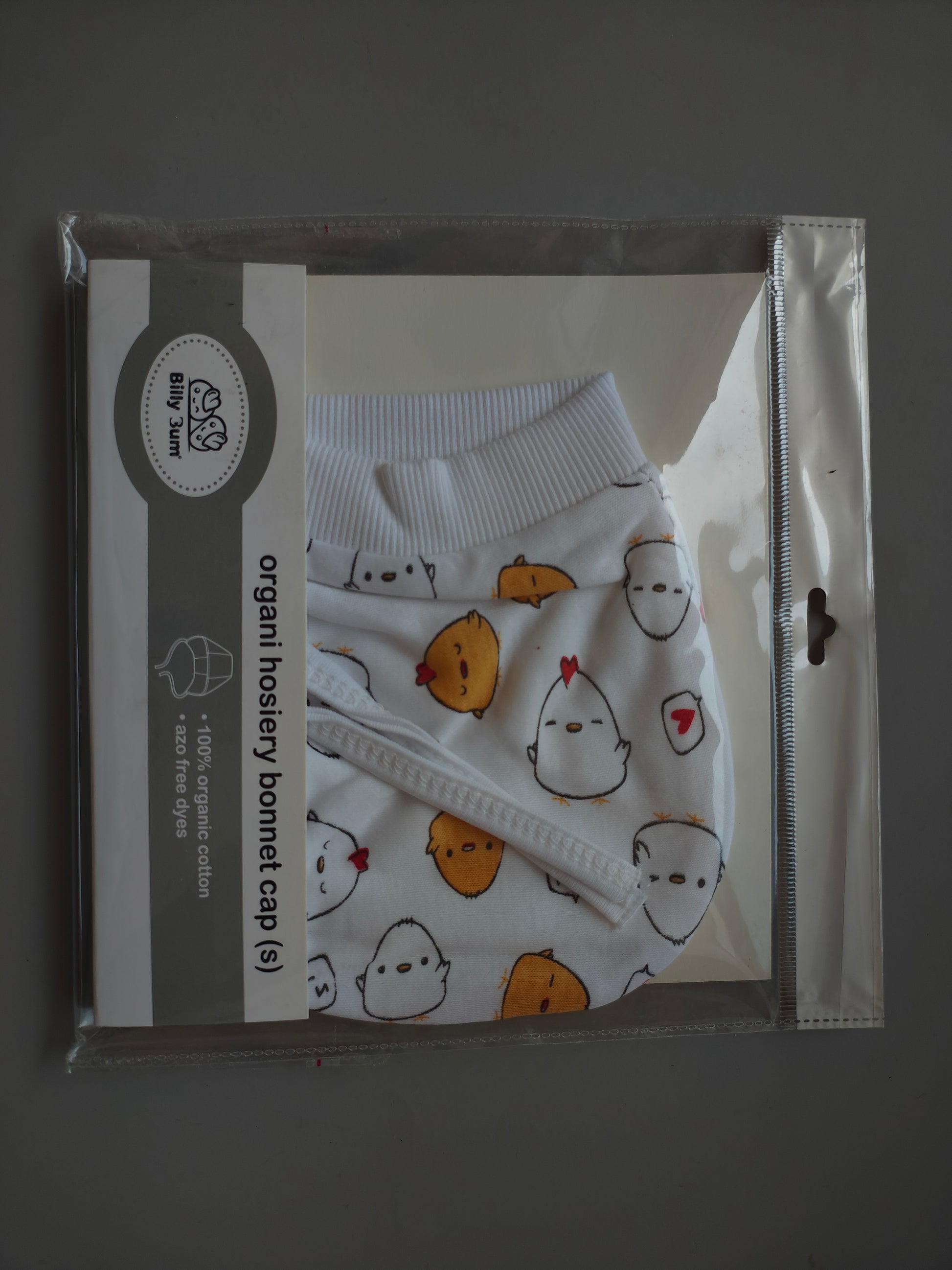Billy Bum Organic Hosiery Bonnet Cap (Size S) | Soft & Gentle Baby Headwear