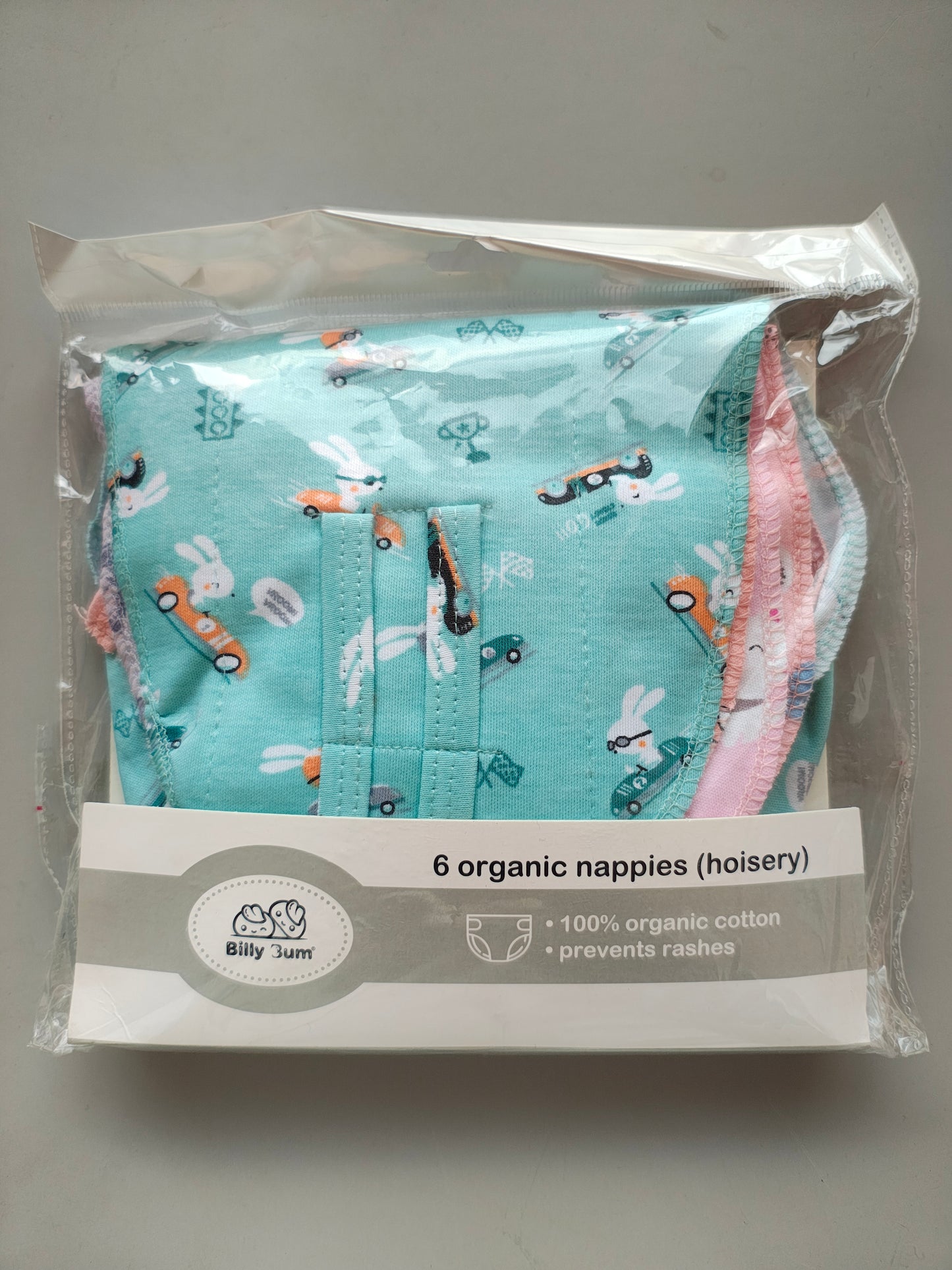Billy Bum Organic Hosiery Washable Nappies – Non-Padded | Soft, Reusable Baby Cloth Nappy (6 Pcs Pack)