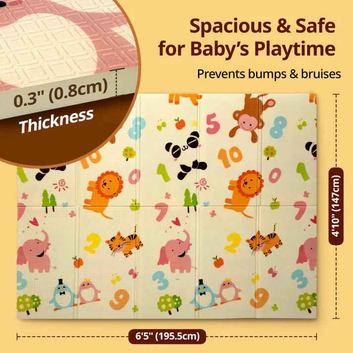 LuvLap Jungle Time Play Mat | Soft, Colorful & Interactive Baby Floor Mat