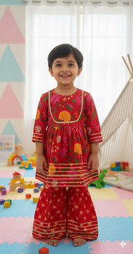 GenBeta Kids Baby Girls Festive Kurta & Sharara Set – Wedding & Party Wear Outfit
