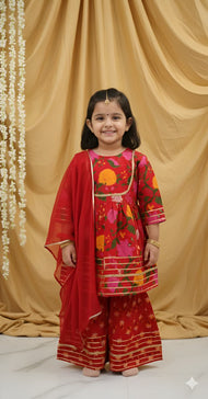 GenBeta Kids Baby Girls Festive Kurta & Sharara Set – Wedding & Party Wear Outfit