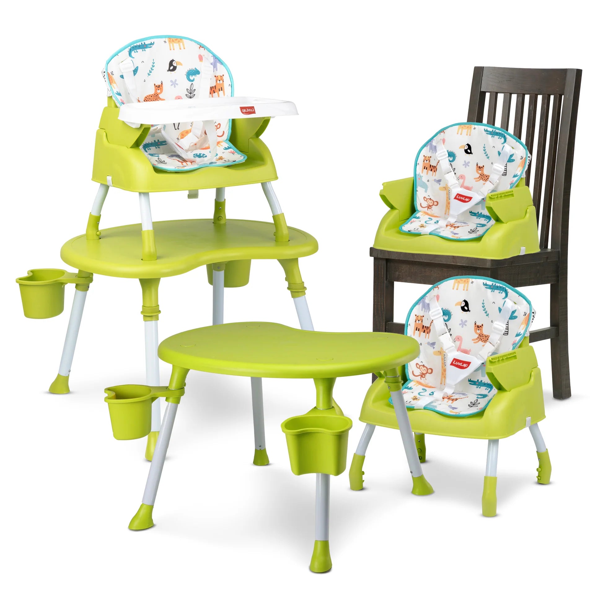 LuvLap 4-in-1 Convertible Booster High Chair | Adjustable Baby Feeding & Dining Chair