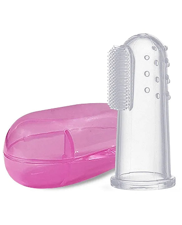 LuvLap Baby Finger Brush | Soft Silicone Teether & Gum Cleaner