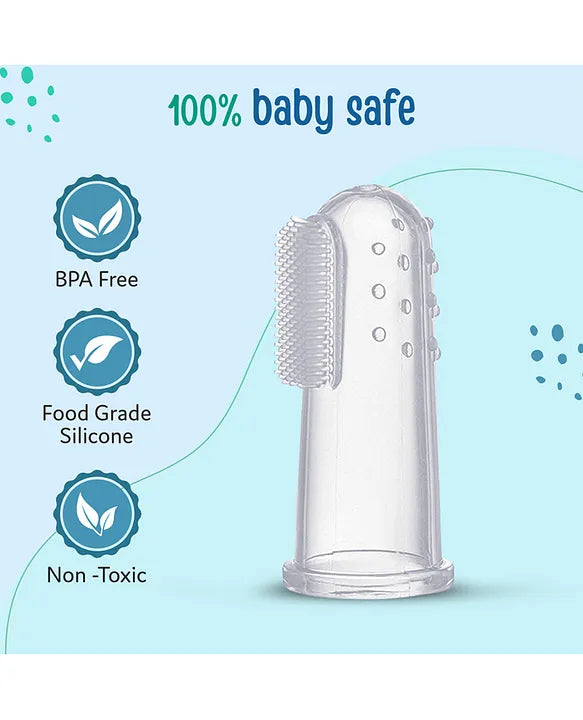 LuvLap Baby Finger Brush | Soft Silicone Teether & Gum Cleaner