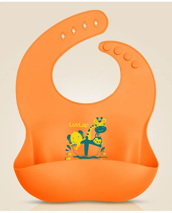LuvLap Silicone Bib | Soft, Waterproof & Easy-to-Clean Feeding Bib with Food Catcher