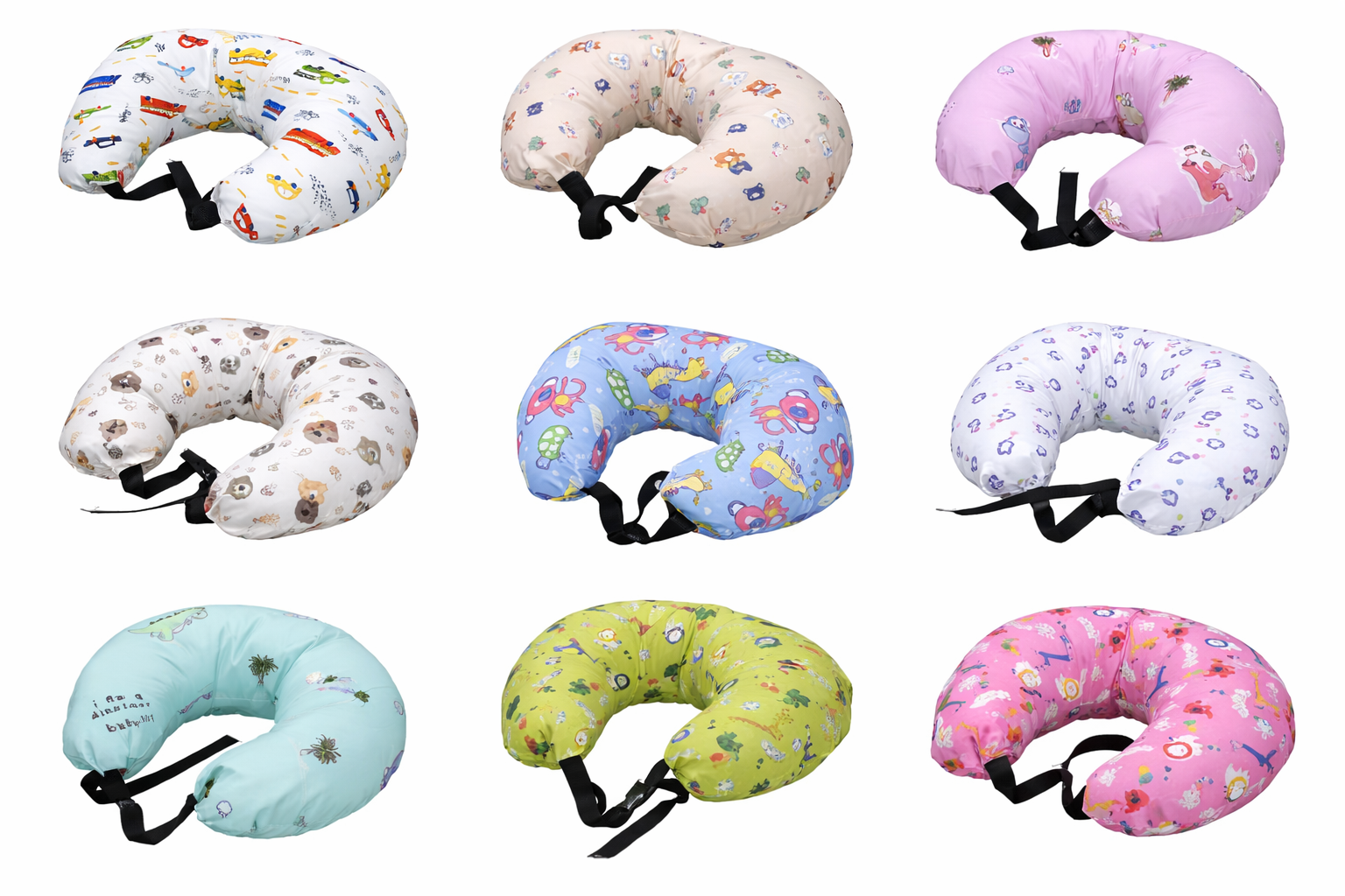 GenBeta Kids Baby Feeding Pillow | Soft Cotton Nursing Pillow for Breastfeeding | Ergonomic Support Cushion for Newborn & Moms | Multicolour Printed Feeding Pillow (0–12 Months)