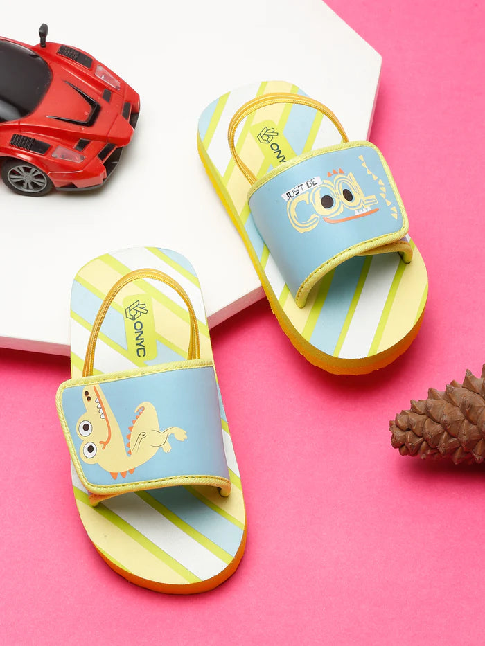 Kids Sliders | Crocodile Yellow Sliders | Unisex