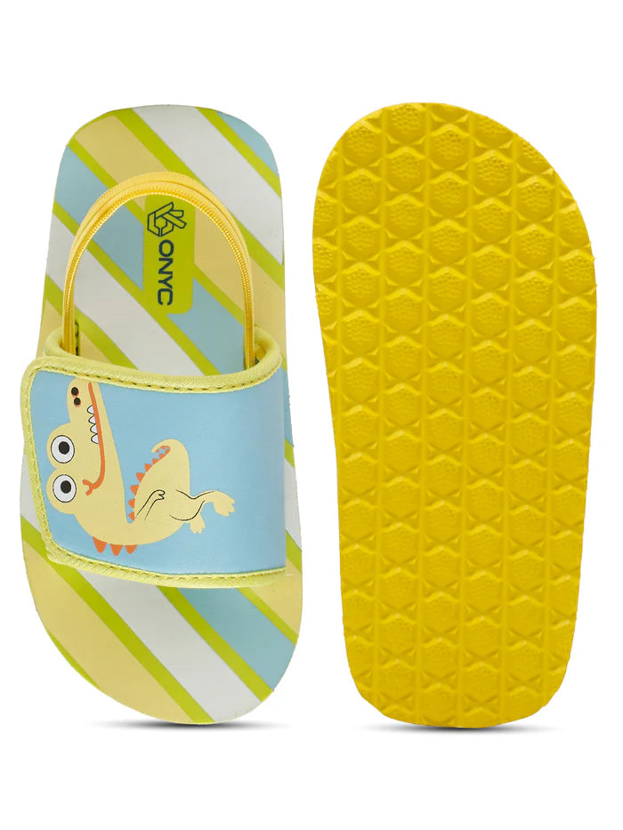 Kids Sliders | Crocodile Yellow Sliders | Unisex