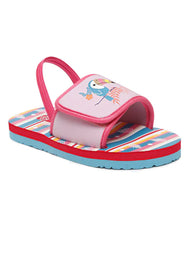 Girls Sliders | Parrot Lavender With Adjustable Strap & Back Support