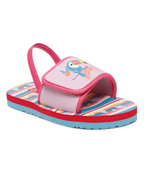 Girls Sliders | Parrot Lavender With Adjustable Strap & Back Support