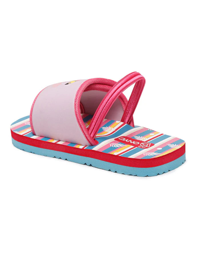 Girls Sliders | Parrot Lavender With Adjustable Strap & Back Support