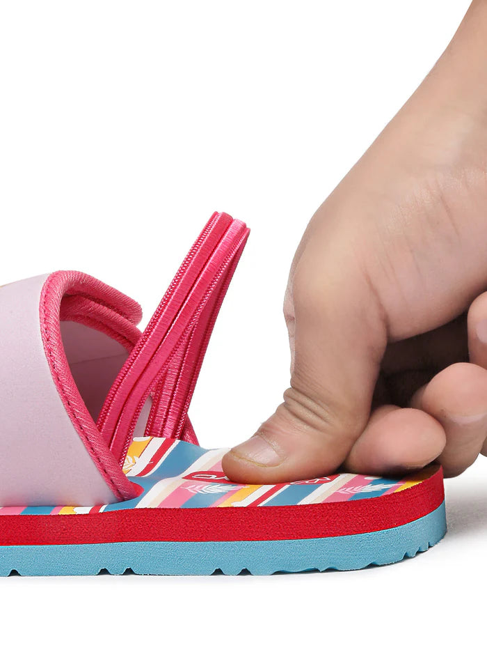 Girls Sliders | Parrot Lavender With Adjustable Strap & Back Support