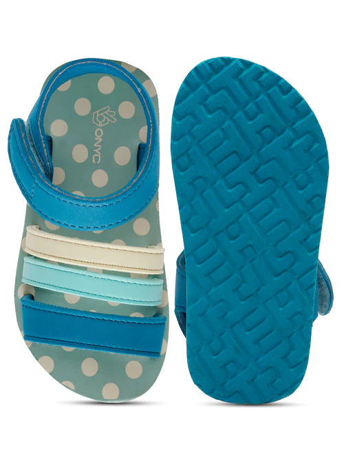 Premium Butterscotch Kids Sandals for Girls (Teal Blue)