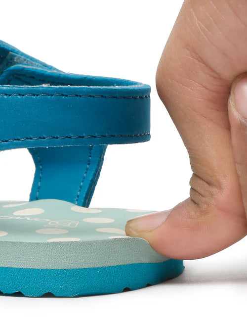 Premium Butterscotch Kids Sandals for Girls (Teal Blue)