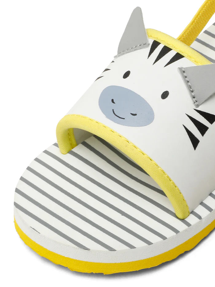 Premium Zebra Artistic Sliders - White (Unisex)