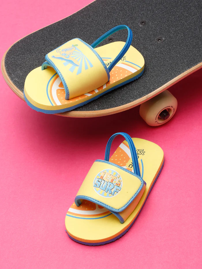 Surfing Yellow Sliders for Kids (Unisex)