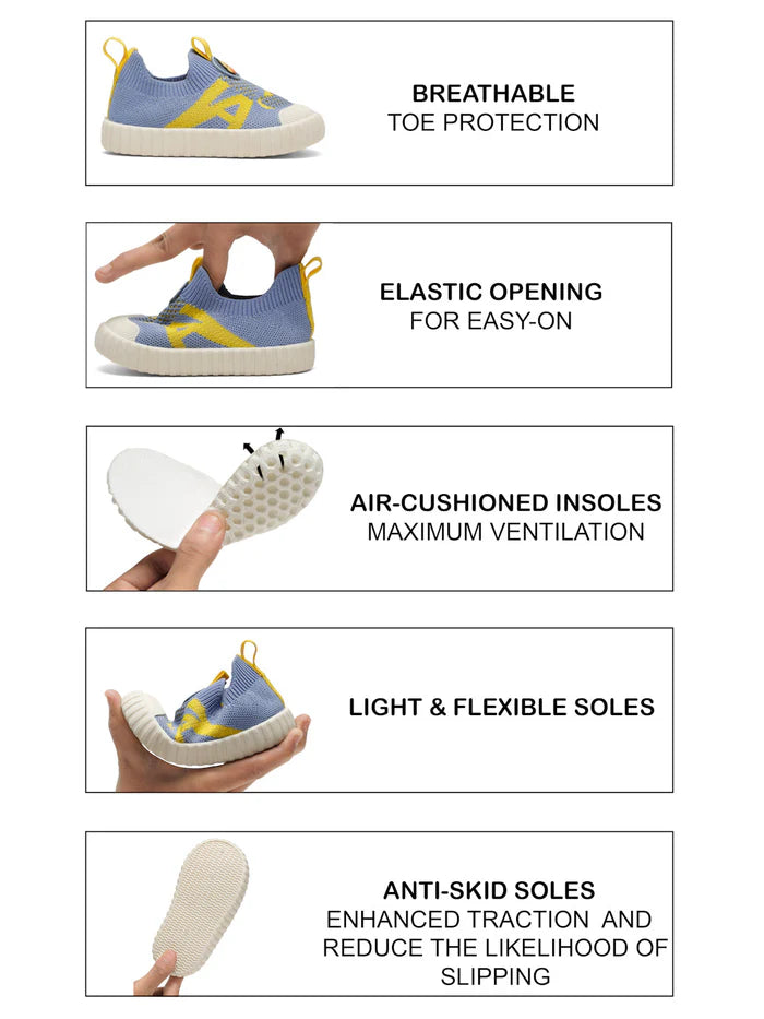 Ducky Toddlers' First Step Shoes - Sky Blue & Yellow (Unisex)