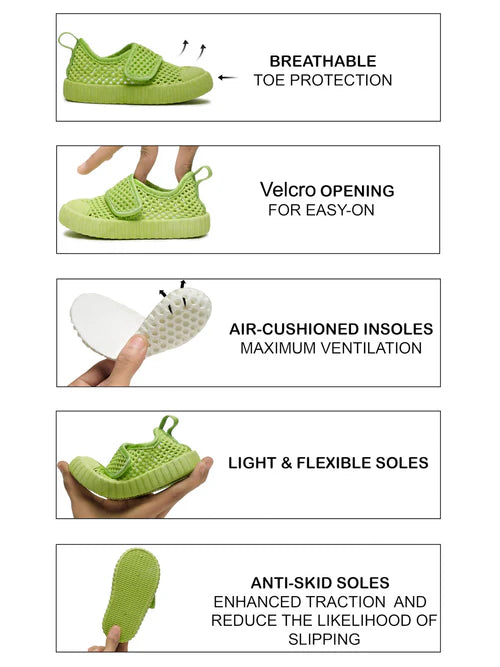 AIRY Toddlers' First Step Breathable Shoes - LimeGreen (Unisex)