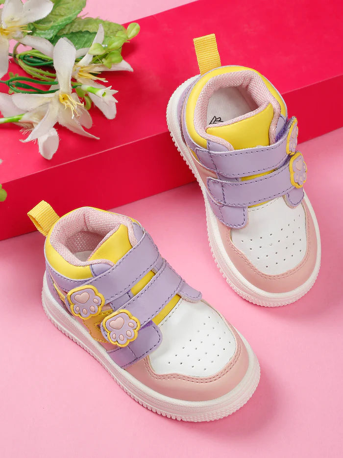 Colorpop Toddlers' High Ankle Sneakers - Peach & Purple (Girls)