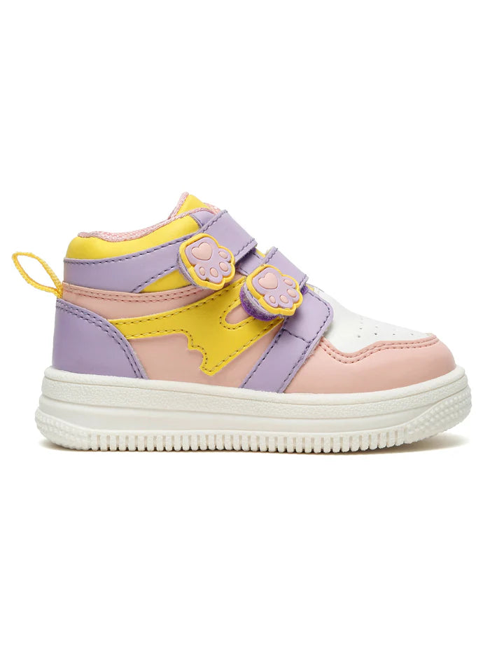 Colorpop Toddlers' High Ankle Sneakers - Peach & Purple (Girls)