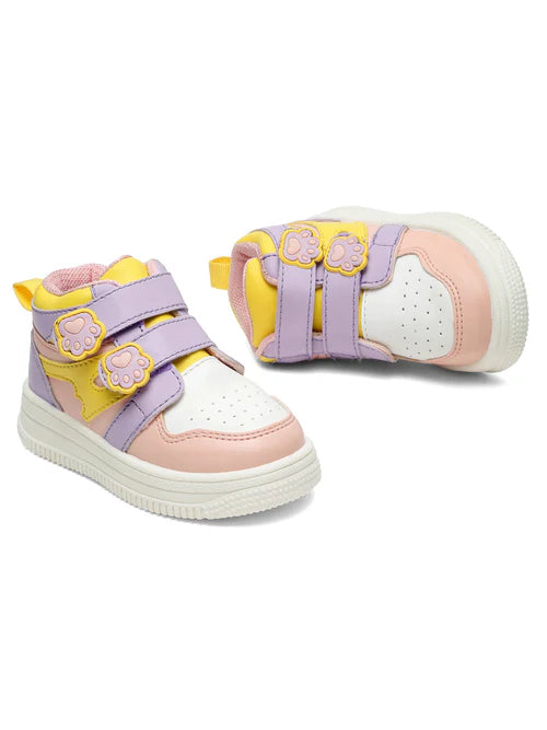 Colorpop Toddlers' High Ankle Sneakers - Peach & Purple (Girls)