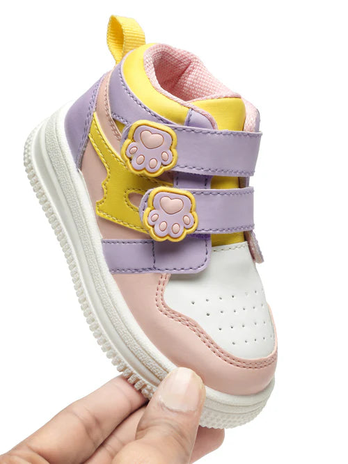 Colorpop Toddlers' High Ankle Sneakers - Peach & Purple (Girls)