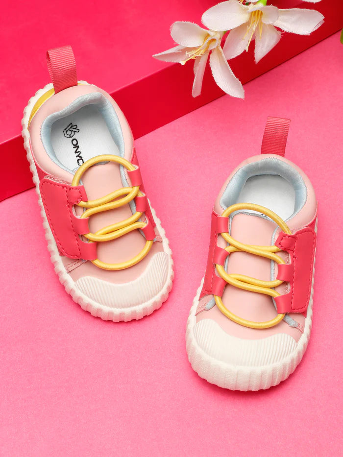 POCO Toddlers' Comfortable & LightWeight Lace-Free Sneakers- Pink (Girls)