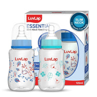 LuvLap ESS S-Neck Feeding Bottle – 125 ml | BPA Free, Anti-Colic Nipple
