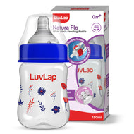 LuvLap N-Flo Wide Neck Feeding Bottle – 150 ml Printed | BPA Free, Anti-Colic Nipple