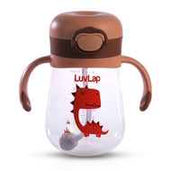 LuvLap Happy Dino Straw Sipper – 300 ml | BPA Free, Spill-Proof Toddler Cup