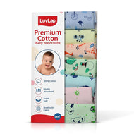LuvLap Premium Cotton Baby Washcloths – 7 Pcs | Ultra Soft, Gentle & Absorbent