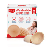 LuvLap Washable Breast Pads – Pack of 6 | Soft, Absorbent & Reusable Nursing Pads