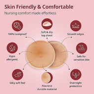 LuvLap Washable Breast Pads – Pack of 6 | Soft, Absorbent & Reusable Nursing Pads