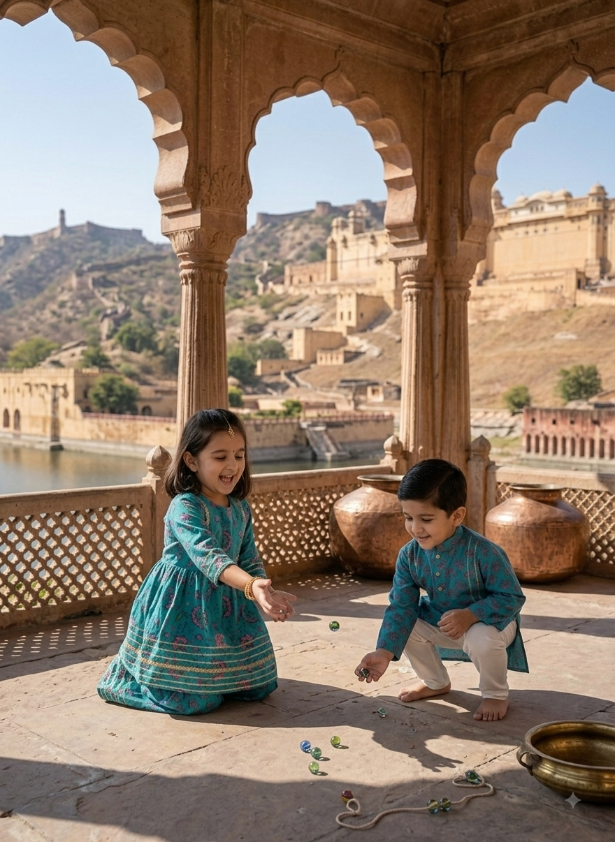 GenBeta Kids Sibling Ethnic Wear Set | Combo of Girls Floral Sharara Suit & Boys Kurta Pajama | Indian Traditional Festive & Wedding Outfit - Image 5